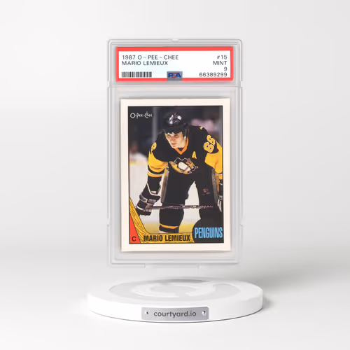 1987 O-Pee-Chee #15 Mario Lemieux (PSA 9 MINT)