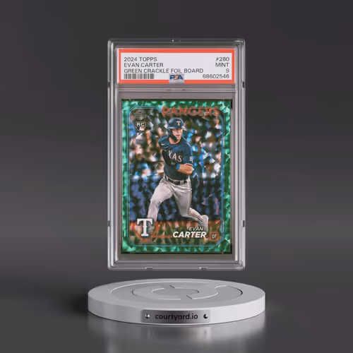 2024 Topps #280 Evan Carter - Green Crackle Foil Board (PSA 9 MINT)