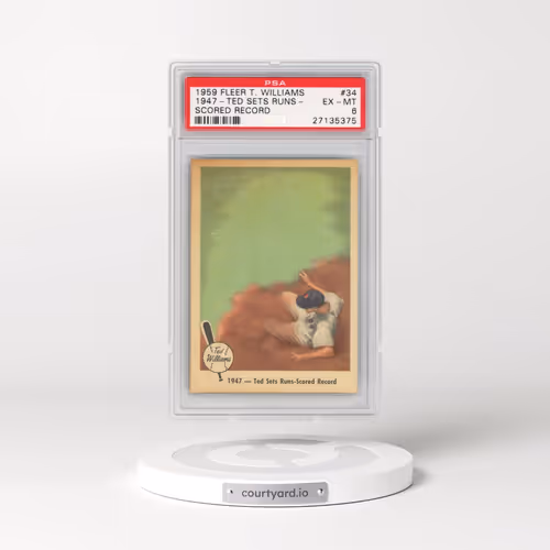 1959 Fleer Ted Williams #34 1947-Ted Sets Runs - Scored Record (PSA 6 EX-MT)