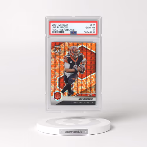 2021 Panini Mosaic #226 Joe Burrow - Reactive Orange (PSA 10 GEM MINT)