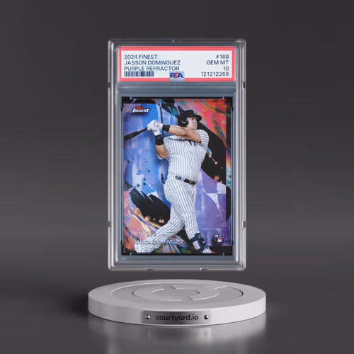 2024 Topps Finest #168 Jasson Dominguez - Purple Refractor (PSA 10 GEM MINT)
