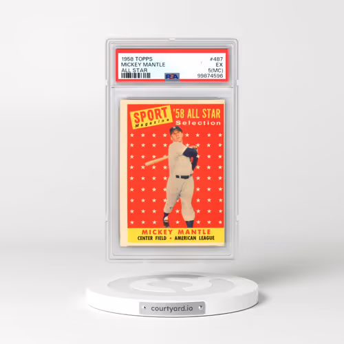 1958 Topps #487 Mickey Mantle - All Star (PSA 5 EX)