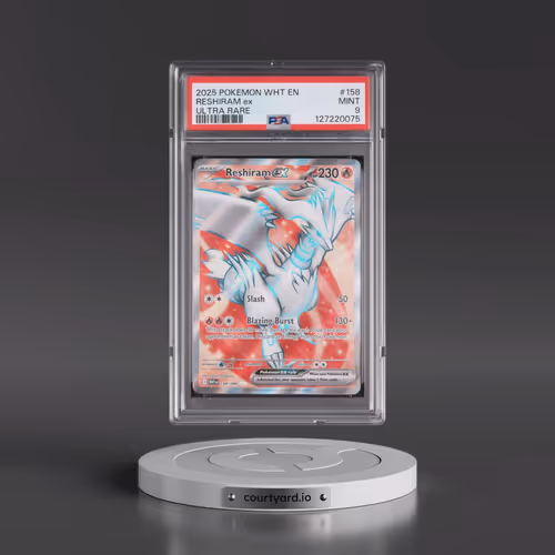 2025 Pokémon Wht EN-White Flare #158 Reshiram EX - Holo Ultra Rare (PSA 9 MINT)