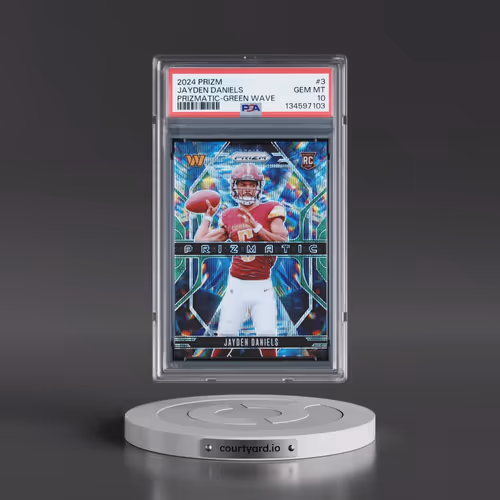 2024 Panini Prizm Prizmatic #3 Jayden Daniels - Green Wave (PSA 10 GEM MINT)