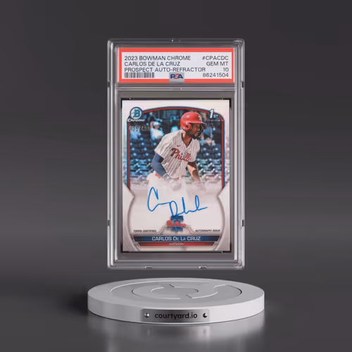 2023 Bowman Chrome Prospect Autographs #CPACDC Carlos de La Cruz - Refractor (PSA 10 GEM MINT)