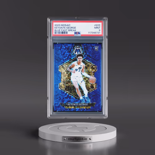 2023 Panini Mosaic #222 Keyonte George - Blue Fast Break (PSA 9 MINT)