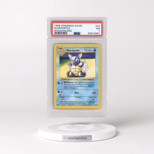 1999 Pokémon Game #42 Wartortle - Shadowless (PSA 7 NM)