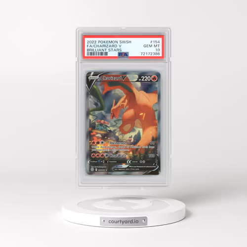 2022 Pokémon Sword & Shield Brilliant Stars #154 Charizard V - Holo Full Art (PSA 10 GEM MINT)