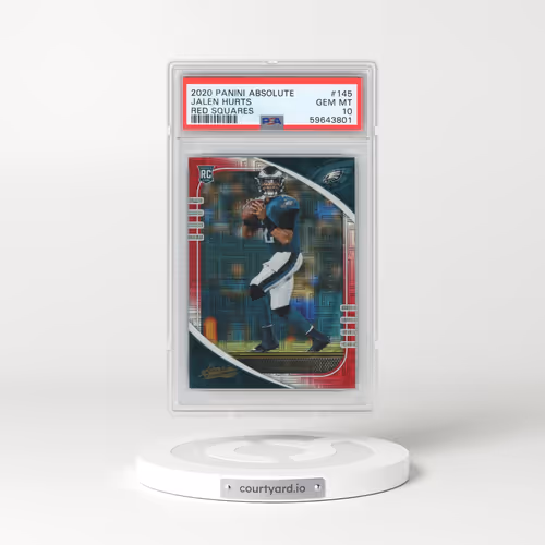2020 Panini Absolute #145 Jalen Hurts - Red Squares (PSA 10 GEM MINT)