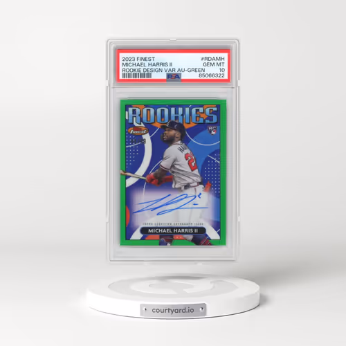 2023 Topps Finest Finest Rookies Design Variation Autographs #RDAMH Michael Harris II - Green (PSA 10 GEM MINT)