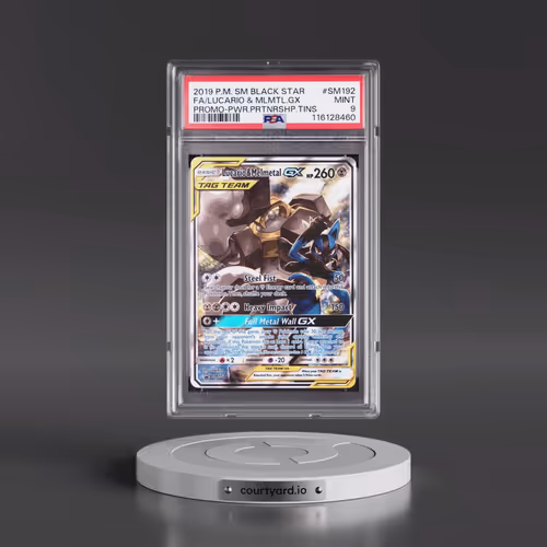 2019 Pokémon SM Black Star Promo #SM192 Lucario & Melmetal GX - Holo Full Art Power Partnership Tins