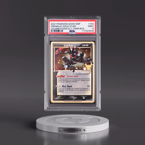 2021 Pokémon Swsh Black Star Promo #144 Greninja-Gold Star - Celebrations Elite Trainer Box (PSA 9 M