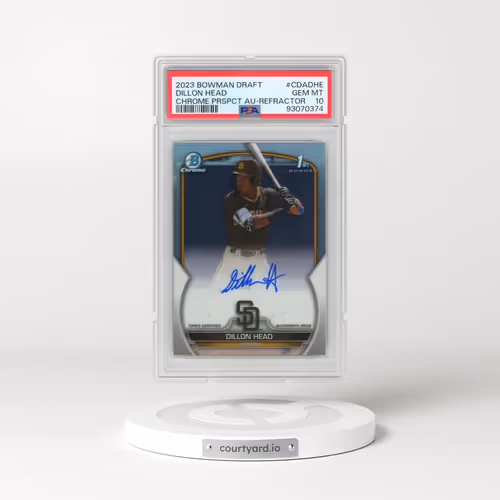 2023 Bowman Draft Chrome Prospect Autograph #CDADHE Dillon Head - Refractor (PSA 10 GEM MINT)