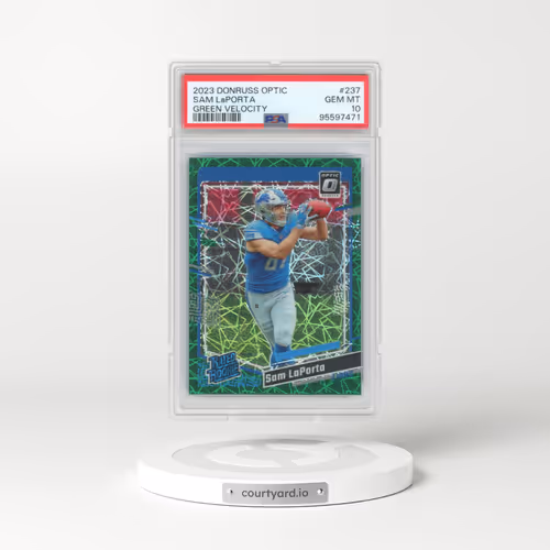 2023 Panini Donruss Optic #237 Sam LaPorta - Green Velocity (PSA 10 GEM MINT)