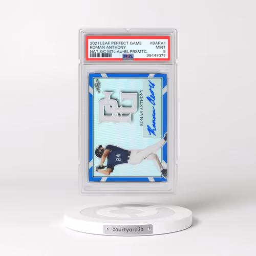 2021 Leaf Perfect Game National Showcase Metal Autograph #BARA1 Roman Anthony - Blue Prismatic (PSA