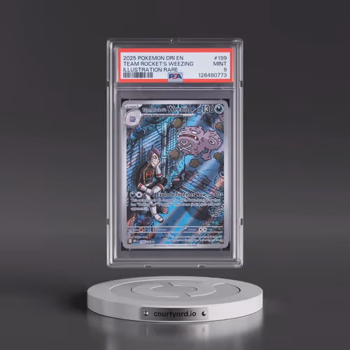 2025 Pokémon Dri EN-Destined Rivals #199 Team Rocket's Weezing - Illustration Rare (PSA 9 MINT)