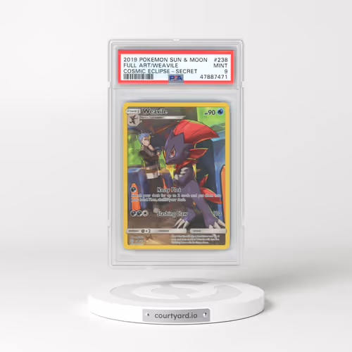 2019 Pokémon Sun & Moon Cosmic Eclipse #238 Weavile - Full Art Secret (PSA 9 MINT)