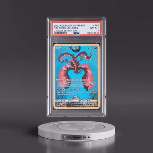 2023 Pokémon Swsh Black Star Promo #284 Galarian Moltres - Crown Zenith Tins (PSA 8 NM-MT)