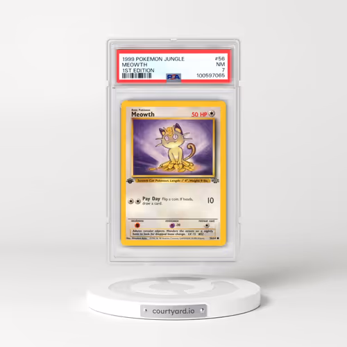 1999 Pokémon Jungle #56 Meowth - 1st Edition (PSA 7 NM)