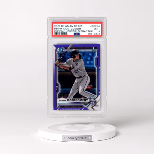 2021 Bowman Draft #BDC84 Benny Montgomery - Chrome-Purple Refractor (PSA 9 MINT)