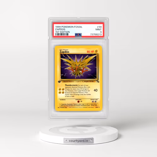 1999 Pokémon Fossil #30 Zapdos - 1st Edition (PSA 9 MINT)