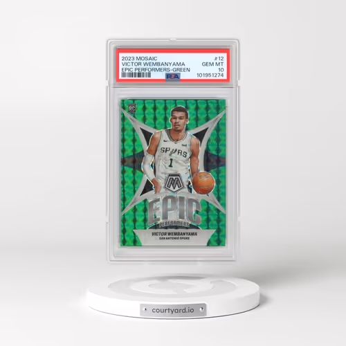 2023 Panini Mosaic Epic Performers #12 Victor Wembanyama - Green (PSA 10 GEM MINT)