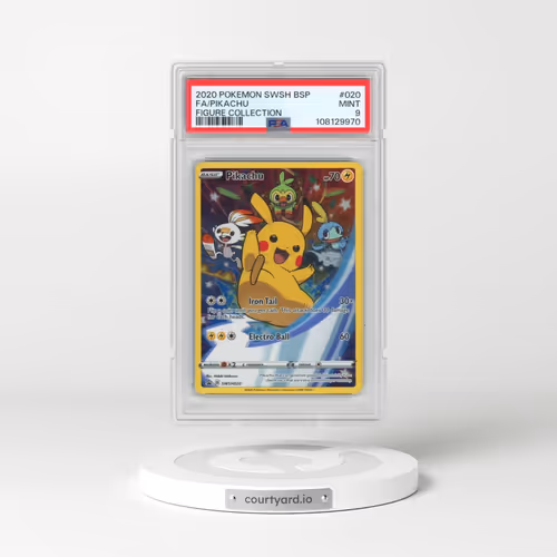 2020 Pokémon Swsh Black Star Promo #020 Pikachu - Full Art Figure Collection (PSA 9 MINT)