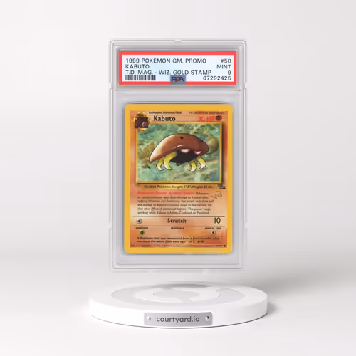 1999 Pokémon Game Promo #50 Kabuto - Top Deck Magazine w/Wizards Gold Stamp (PSA 9 MINT)