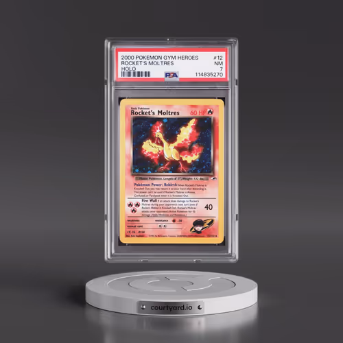 2000 Pokémon Gym Heroes #12 Rocket's Moltres - Holo (PSA 7 NM)