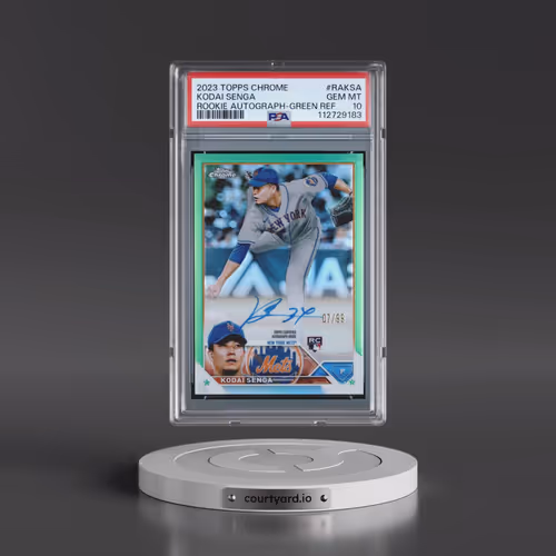 2023 Topps Chrome Rookie Autograph #RAKSA Kodai Senga - Green Refractor (PSA 10 GEM MINT)