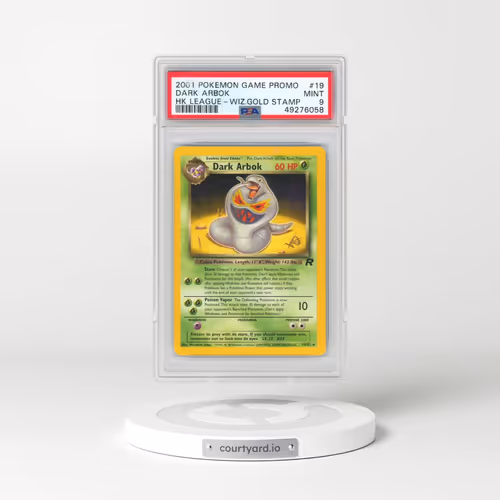 2001 Pokémon Game Promo #19 Dark Arbok - Hong Kong League w/Wizards Gold Stamp (PSA 9 MINT)