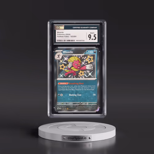 2024 Pokémon Paf EN-Paldean Fates #183 Weavile - Shiny Rare (CGC 9.5 MINT+)