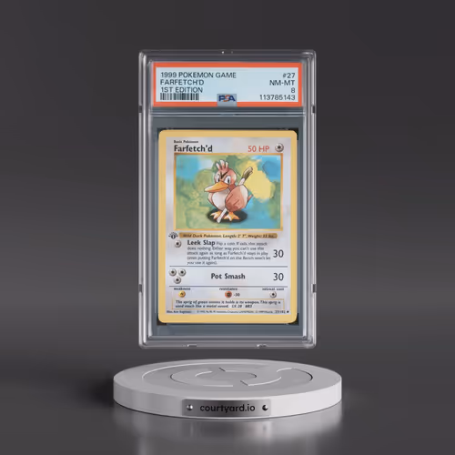 1999 Pokémon Game #27 Farfetch'd - 1st Edition (PSA 8 NM-MT)