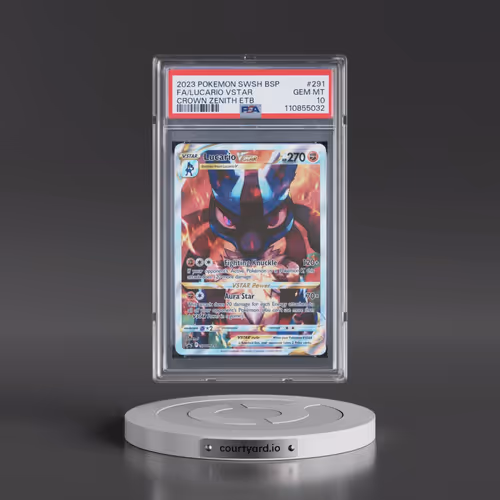 2023 Pokémon Swsh Black Star Promo #291 Lucario Vstar - Full Art Crown Zenith Elite Trainer Box (PSA