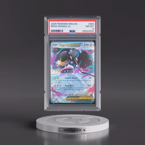 2025 Pokémon Meg EN-Mega Evolution #094 Mega Mawile EX - Holo (PSA 8 NM-MT)