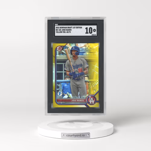 2022 Bowman Draft 1st Edition #BD-102 Jose Ramos - Pros. Yellow Foil (SGC 10 GEM MINT)