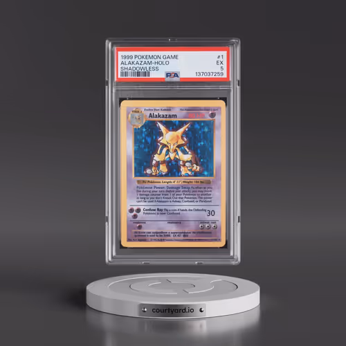 1999 Pokémon Game #1 Alakazam - Holo Shadowless (PSA 5 EX)