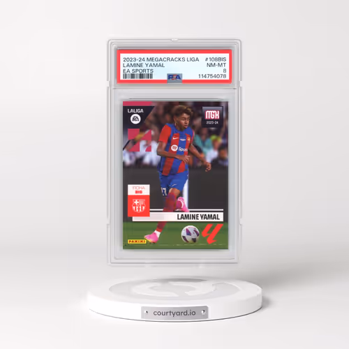 2023-24 Panini Megacracks Laliga EA Sports #108BIS Lamine Yamal (PSA 8 NM-MT)