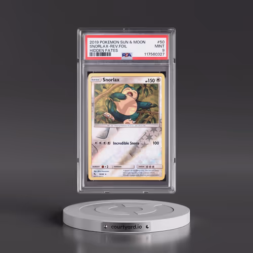 2019 Pokémon Sun & Moon Hidden Fates #50 Snorlax - Reverse Foil (PSA 9 MINT)