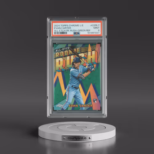 2024 Topps Chrome Logofractor Edition Chrome All Etch Rookie Rush #CERL7 Evan Carter - Green Refractor (PSA 9 MINT)