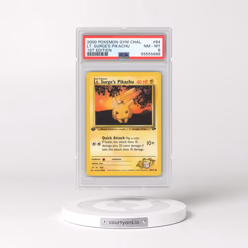2000 Pokémon Gym Challenge #84 LT. Surge's Pikachu - 1st Edition (PSA 8 NM-MT)