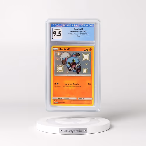 2019 Hidden Fates #SV23/SV94 Rockruff - Shiny Vault Holo (CGC 10 GEM MINT)