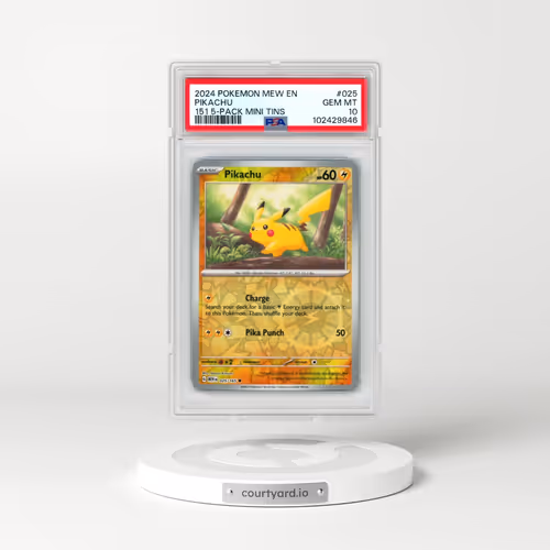 2024 Pokémon Mew EN-151 #025 Pikachu - 151 5-Pack Mini Tins (PSA 10 GEM MINT)
