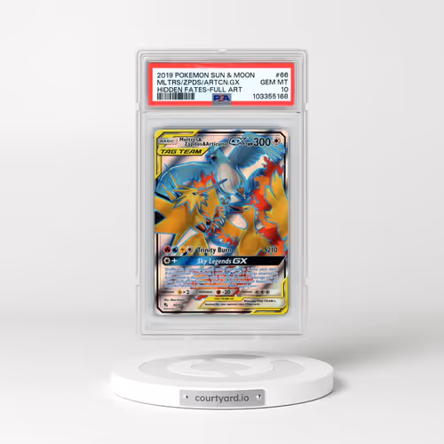 2019 Pokémon Sun & Moon Hidden Fates #66 Moltres & Zapdos & Articuno GX - Holo Full Art (PSA 10 GEM