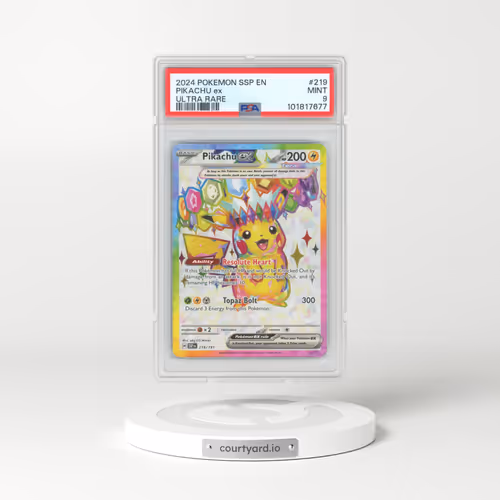 2024 Pokémon Ssp EN-Surging Sparks #219 Pikachu EX - Holo Ultra Rare (PSA 9 MINT)