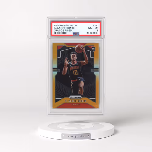 2019 Panini Prizm #251 DE'Andre Hunter - Orange Prizm (PSA 8 NM-MT)