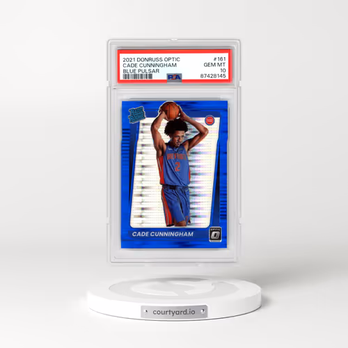 2021 Panini Donruss Optic #161 Cade Cunningham - Blue Pulsar (PSA 10 GEM MINT)