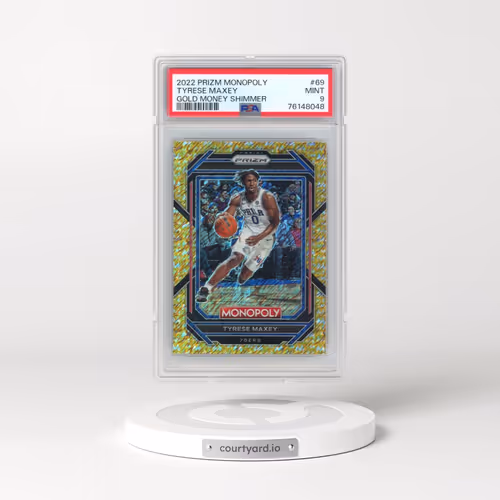 2022 Panini Prizm Monopoly #69 Tyrese Maxey - Gold Money Shimmer (PSA 9 MINT)