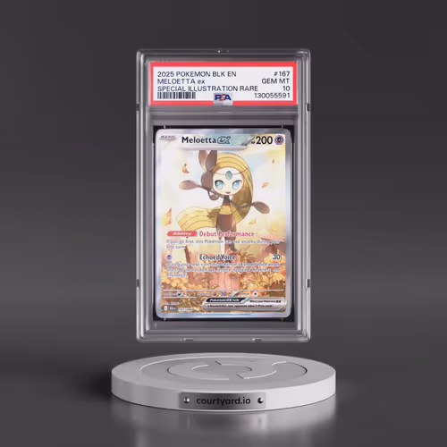 2025 Pokémon Blk EN-Black Bolt #167 Meloetta EX - Holo Special Illustration Rare (PSA 10 GEM MINT)
