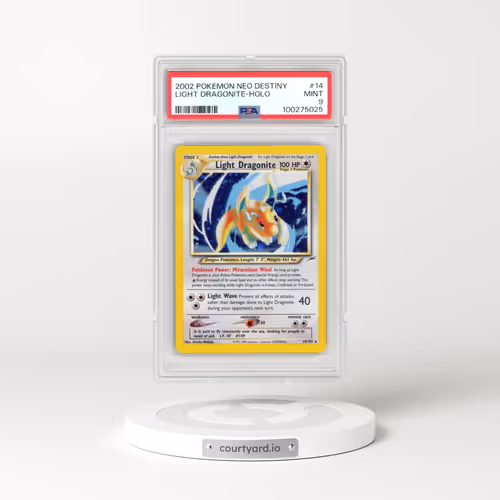2002 Pokémon Neo Destiny #14 Light Dragonite - Holo (PSA 9 MINT)